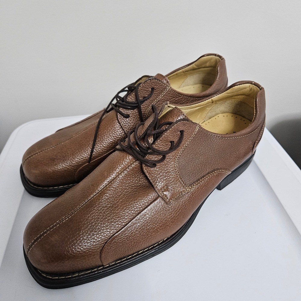Studio Belvedere Baybridge Mens 11.5 EEE Brown Leather Bicycle Toe Oxford Shoes
